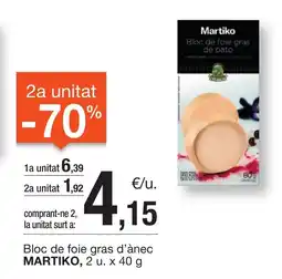 BonpreuEsclat MARTIKO Bloc de foie gras d'ànec oferta