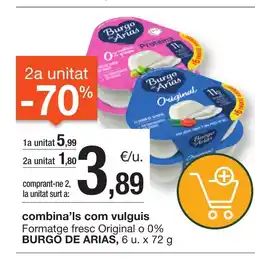 BonpreuEsclat BURGO DE ARIAS Formatge fresc Original o 0% oferta