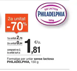 BonpreuEsclat PHILADELPHIA Formatge per untar sense lactosa oferta