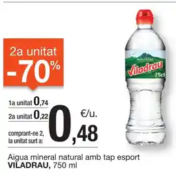 BonpreuEsclat VILADRAU Aigua mineral natural amb tap esport oferta
