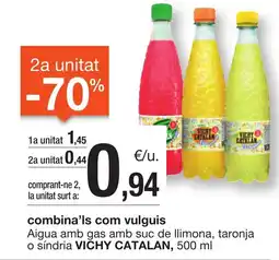 BonpreuEsclat VICHY CATALAN Aigua amb gas suc de llimona taronja o sindria oferta
