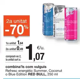BonpreuEsclat RED BULL Refresc energètic Summer, Coconut o Blue Edition oferta