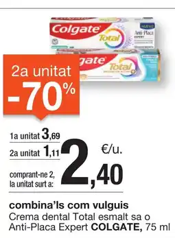 BonpreuEsclat COLGATE Crema dental Total esmalt sa o Anti-Placa Expert oferta
