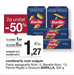 BonpreuEsclat BARILLA Pasta espaguetis Núm. 5, Bavette Núm. 13, Penne Rigate o Gnocchi oferta