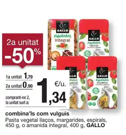 BonpreuEsclat GALLO Pasta vegetal llaços, margarides, espirals oferta