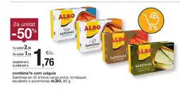 BonpreuEsclat ALBO Sardines en oli d'oliva verge extra, tomàquet, escabetx o picantones oferta