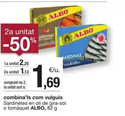 BonpreuEsclat ALBO Sardinetes en oli de gira-sol o tomàquet oferta