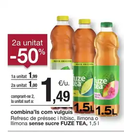 BonpreuEsclat FUZE TEA Refresc de préssec i hibisc, llimona o Ilimona sense sucre oferta
