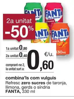 BonpreuEsclat FANTA Refresc zero sucres de taronja, Ilimona, gerds o síndria oferta