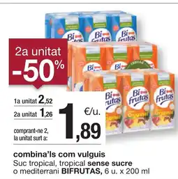 BonpreuEsclat BIFRUTAS Suc tropical, tropical sense sucre o mediterrani oferta