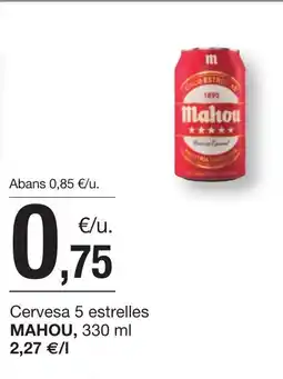 BonpreuEsclat MAHOU Cervesa 5 estrelles oferta