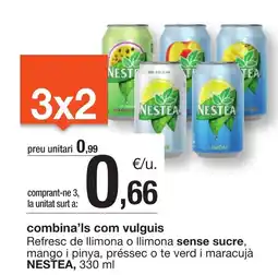 BonpreuEsclat NESTEA Refresc de llimona o llimona sense sucre, mango i pinya, préssec o te verd i maracujà oferta