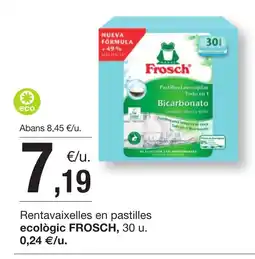 BonpreuEsclat FROSCH Rentavaixelles en pastilles ecològic oferta