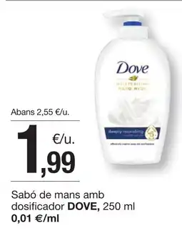 BonpreuEsclat DOVE Sabó de mans amb dosificador oferta