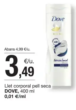 BonpreuEsclat DOVE Llet corporal pell seca oferta