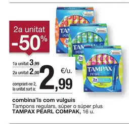 BonpreuEsclat TAMPAX PEARL COMPAK Tampons regulars, súper o súper plus oferta