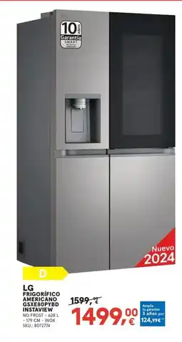 Worten LG Frigorífico americano gsxe80pybd instaview oferta