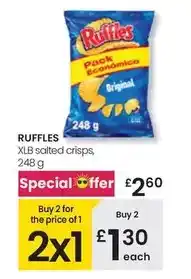 Eroski Ruffles - xlb salted crisps oferta
