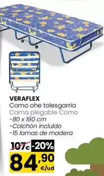 Eroski Veraflex - cama plegable como oferta