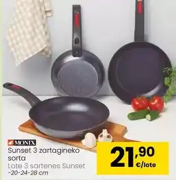 Eroski Monix - lote 3 sartenes sunset oferta