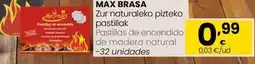 Eroski Max brasa - pastillas de encendido de madera natural oferta