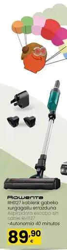 Eroski Rowenta - aspiradora escoba sin cable rh127 oferta