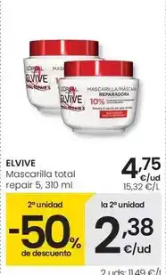 Eroski L'oréal - elvive mascarilla total repair 5 oferta