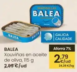 Eroski Balea - xouviñas en aceite de oliva oferta