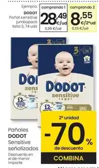 Eroski Dodot - panal sensitive jumbopack oferta