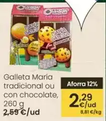 Eroski Biscuits galicia - galleta maría tradicional ou con chocolate oferta