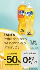 Eroski Fanta - refresco zero de naranja o limon oferta