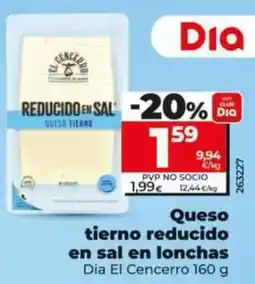 Dia Dia el cencerro - queso tierno reducido en sal en lonchas 160 g oferta