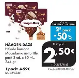 Supermercados Lupa Häagen-dazs - helado bombon macadamia nut brittle oferta