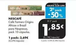 Supermercados Lupa Nescafé - cafe farmers origins africas o brazil para nespresso oferta