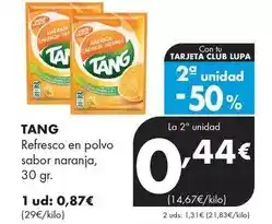 Supermercados Lupa Tang - refresco en polvo sabor naranja oferta