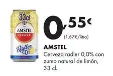 Supermercados Lupa Amstel - cerveza radler 0,0% con zumo natural de limón oferta