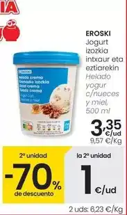 Eroski Eroski - helado yogur c/ nueces y miel oferta