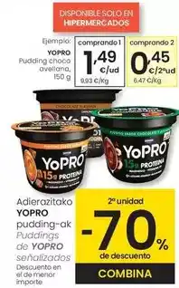 Eroski Yopro - pudding choco avellana oferta