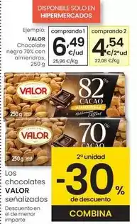 Eroski Valor - chocolate negro 70% con almendras oferta