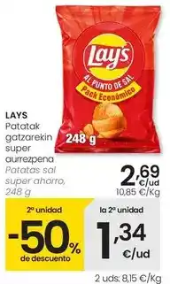 Eroski Lay's - patatas sal super ahorro oferta