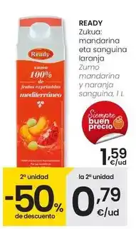 Eroski Ready - zumo mandarina y naranja sanguina oferta