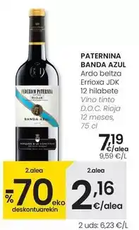 Eroski Federico paternina - banda azul vino tinto d.o.c. rioja 12 meses oferta