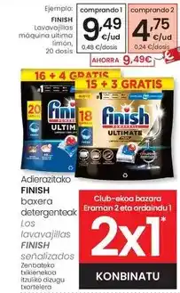 Eroski Finish - lavavajillas maquina ultima limon oferta
