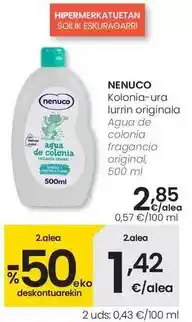 Eroski Nenuco - agua de colonia fragancia original oferta