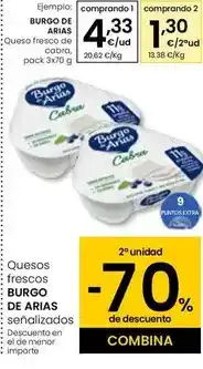 Eroski Burgo de arias - queso fresco de cabra oferta