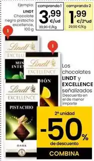 Eroski Lindt - chocolate negro pistacho excellence oferta