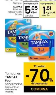 Eroski Tampax - tampon regular pearl oferta