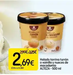 Dialprix ALTEZA Helado tarrina turrón o vainilla y nueces de macadamia oferta