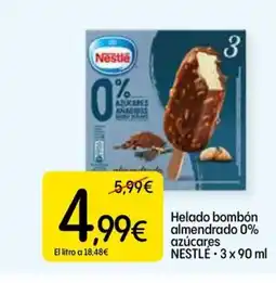 Dialprix NESTLÉ Helado bombón almendrado 0% azúcares oferta