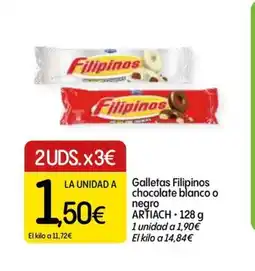 Dialprix ARTIACH Galletas Filipinos chocolate blanco o negro oferta